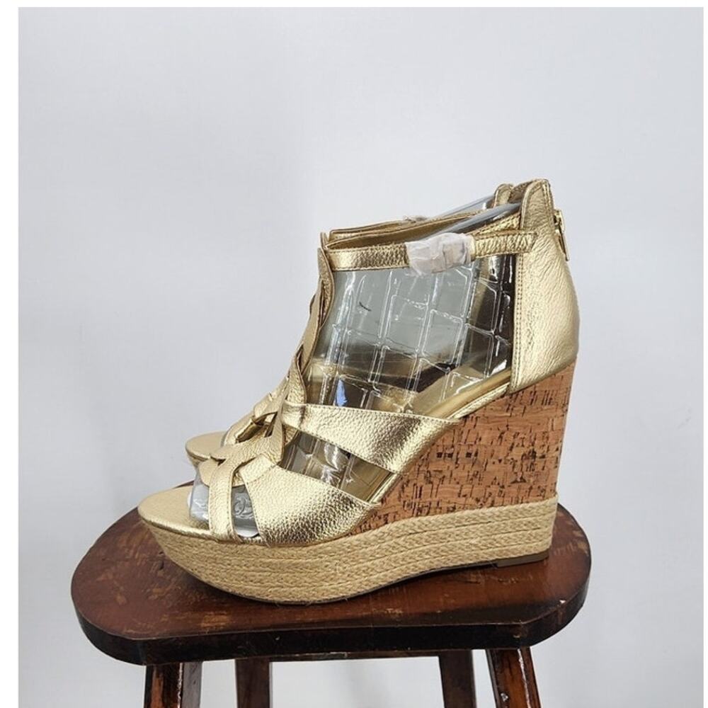 New NWOB DV Dolce Vita Gold Jute Platform Heels Size 10